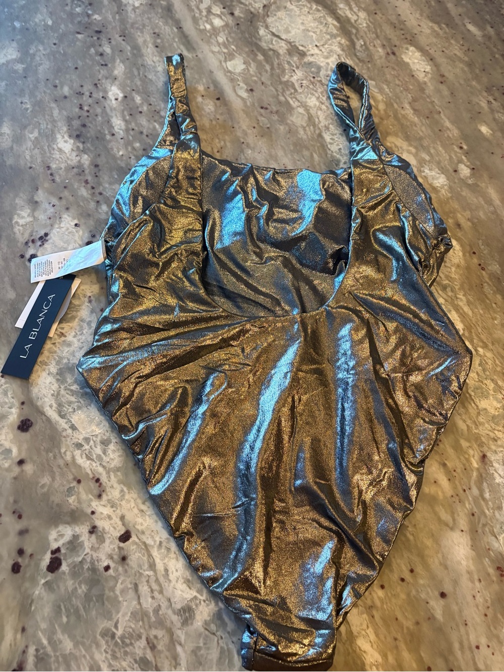 La Blanca Metallic One-Piece Swimsuit - Picture 3 of 4